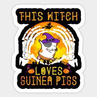 This Witch Loves Guinea Pigs Halloween (106) Sticker